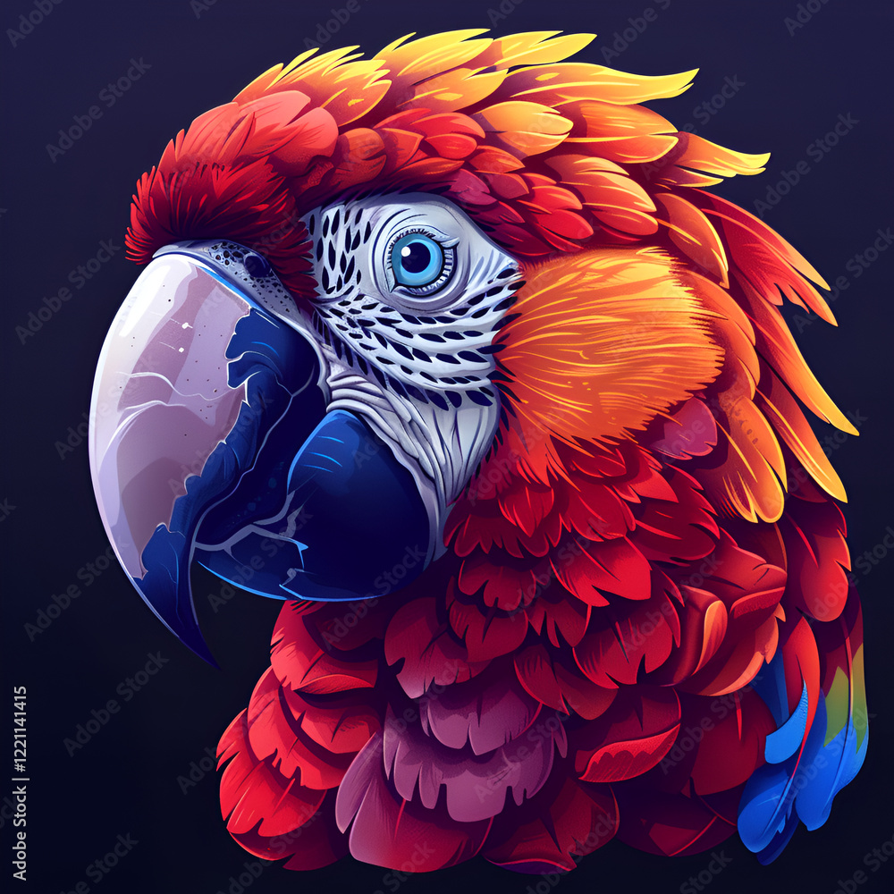 Fototapeta premium Logo of exotic bird head