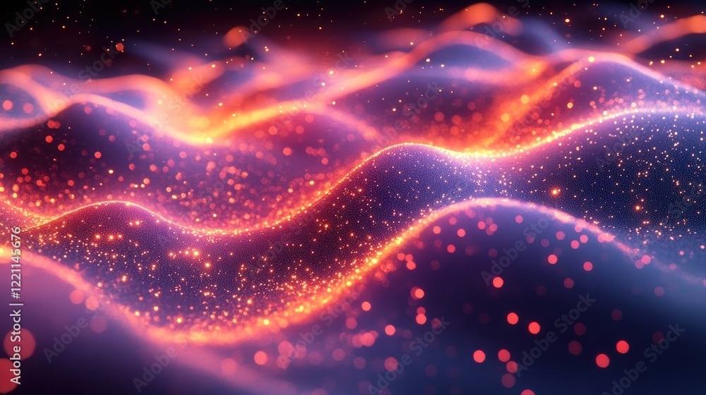 Obraz premium Abstract digital landscape featuring smooth,