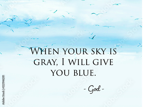 Inspirational quote on abstract blue background