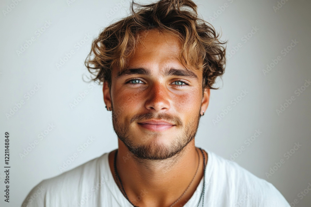 Handsome Man Smiling On A White Background Handsome Man Smiling On A White Background
