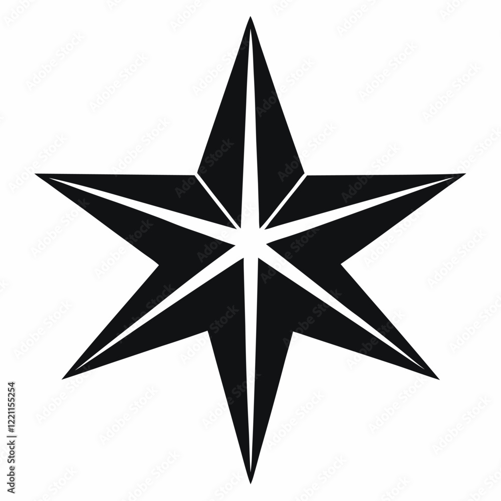Obraz premium black and white star
