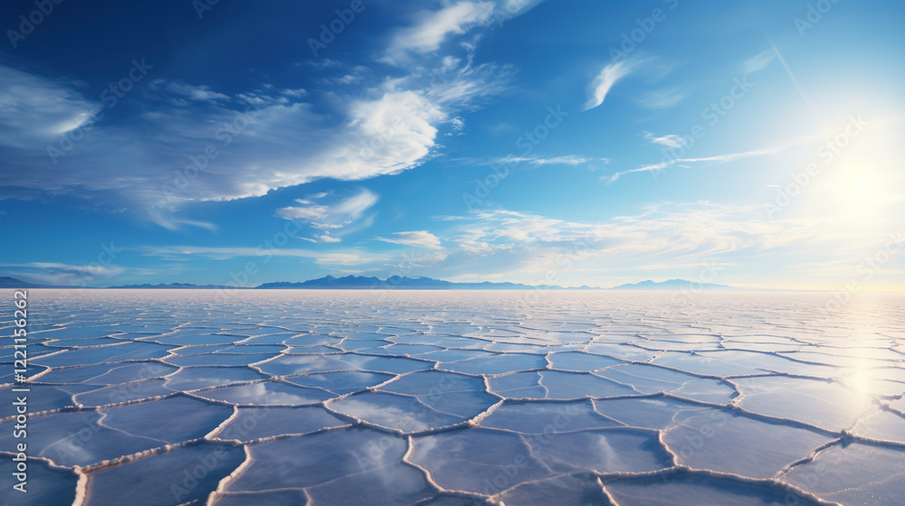Obraz premium Stunning Salt Flat Landscape Under a Majestic Sky