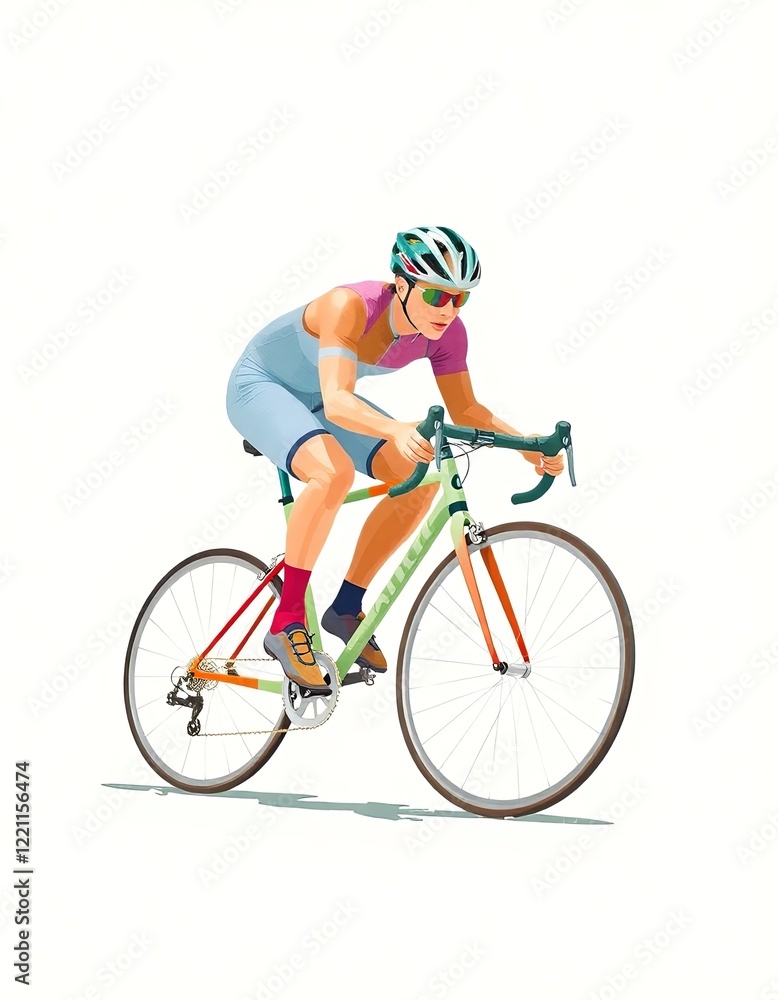 Naklejka premium Minimalist Cycling Athlete Art