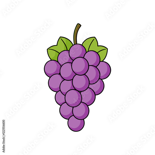 Bunch of a Grapes Vector Clipart Illustration