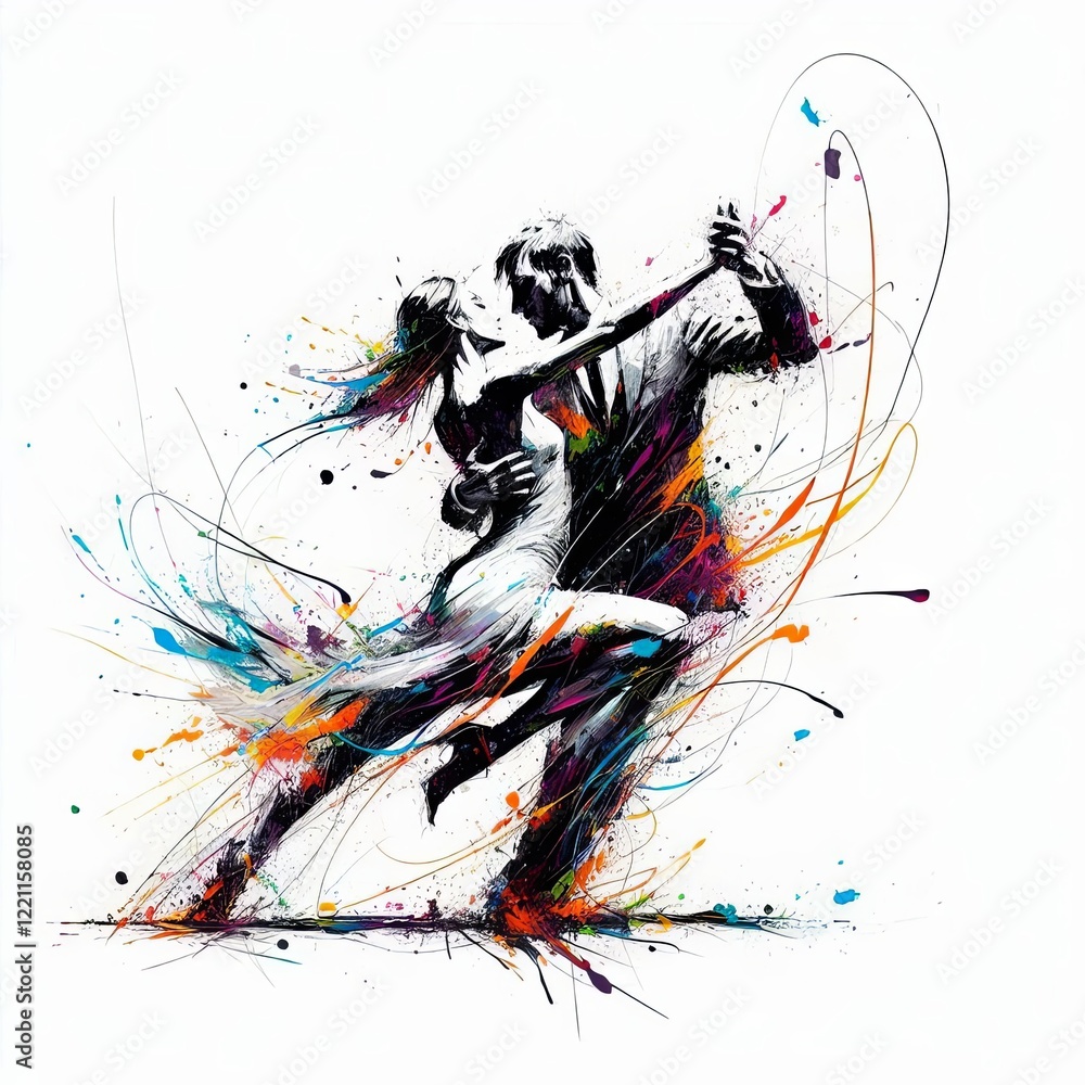 Obraz premium Romantic Dance Couple Artwork