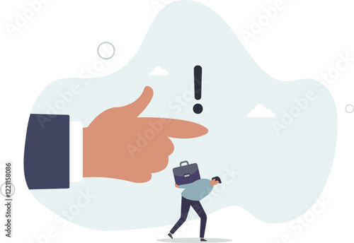 Fired employee, layoff or dismissal worker, misconduct or underperform staff, failure or trouble employment, jobless or unemployment concept.flat characters.