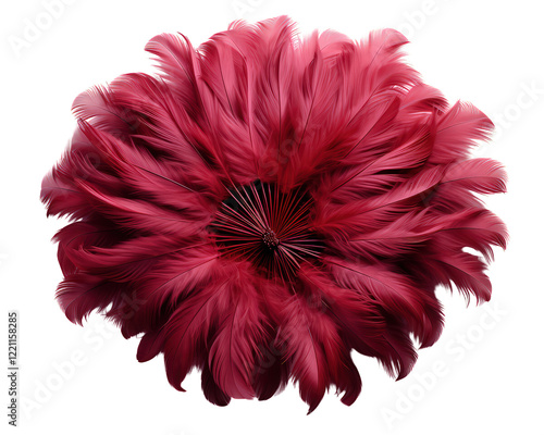 Burlesque Feather Fan Isolated on Transparent Background