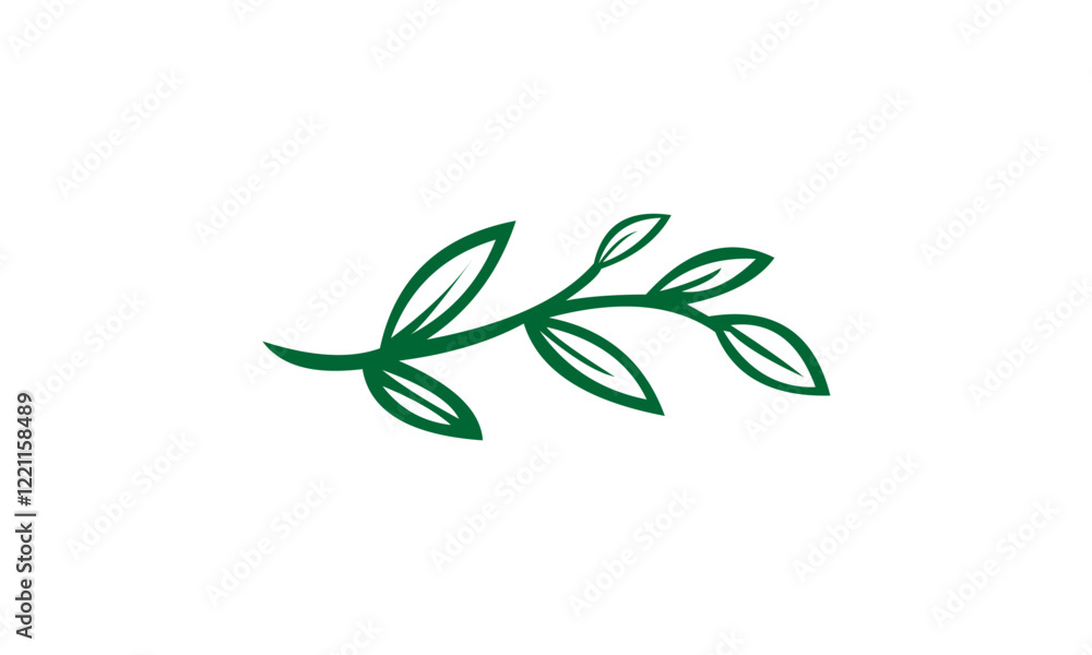 Obraz premium green leaf logo