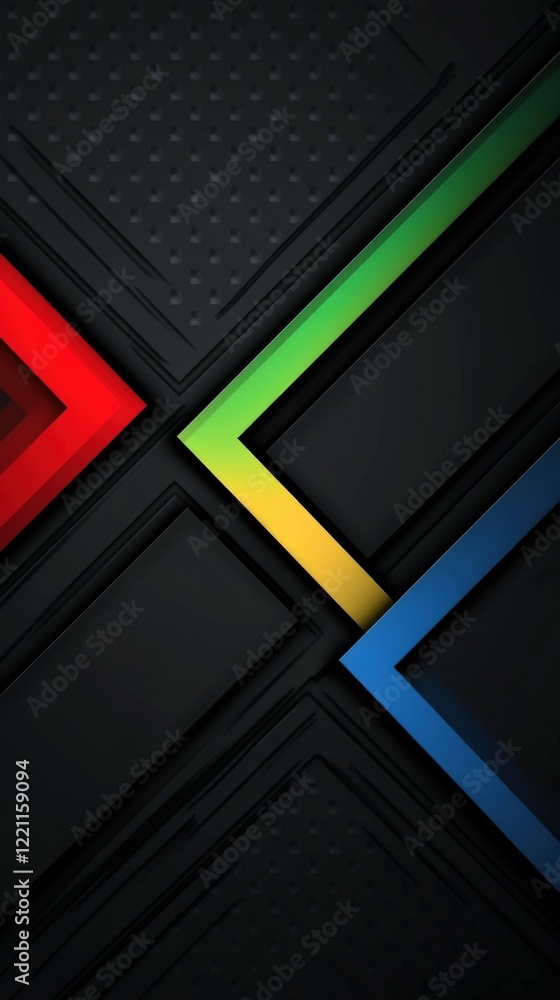 Colorful geometric shapes on a dark background design Colorful geometric shapes on a dark background design