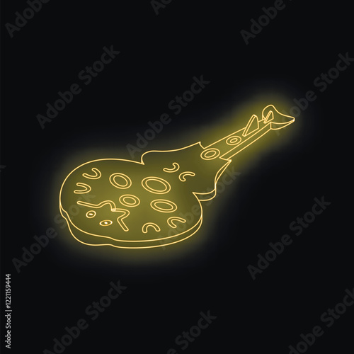 Glowing balalaika representing russian culture and music traditions