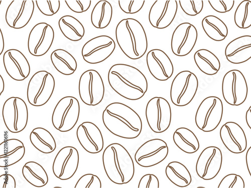 Coffee Beans Pattern Outline Vector Line Art of Coffee Beans