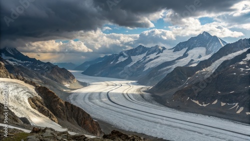Aletsch Glacier Aerial View...