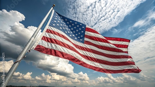 American Flag Unfurling Low...