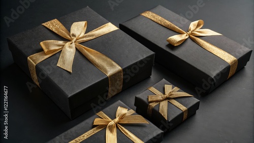 Black Gift Boxes with Gold ...