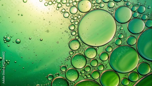 Green Abstract Oil Bubbles ...