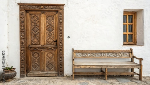 Intricate Carved Wooden Doo...