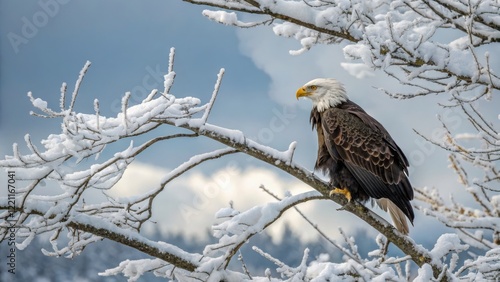 Majestic Bald Eagle Perched...