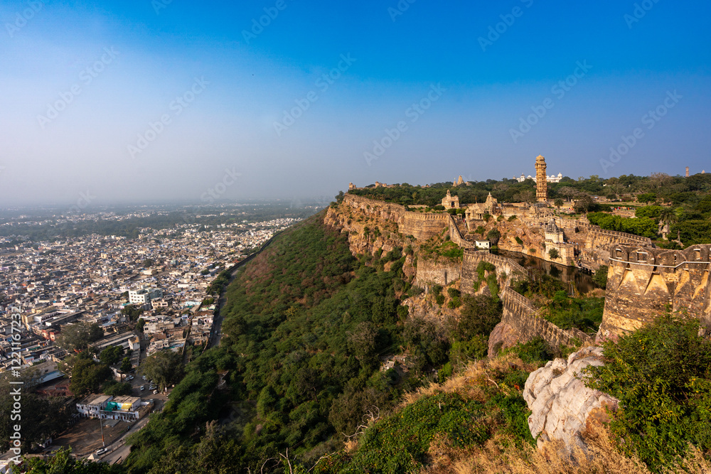 Naklejka premium India. Rajasthan. Chittorgarh. Chittor fort.
