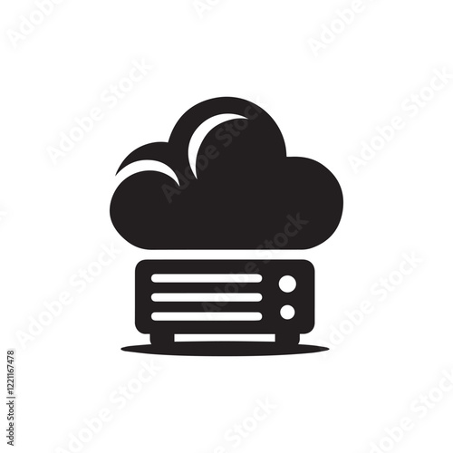 Cloud computing vector icon, modern flat vector illustration for mobile app, website or desktop app  