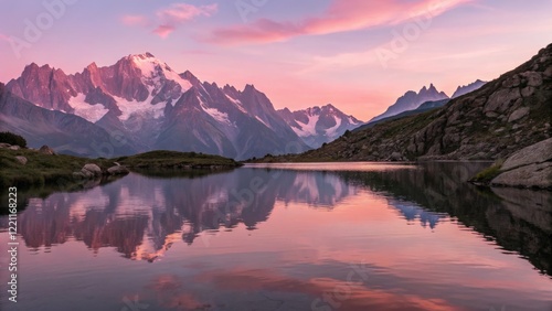 Pink Sunset Reflection in A...