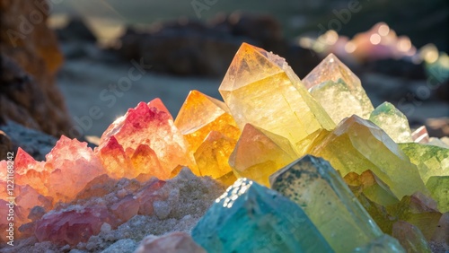 Rainbow Quartz Crystal Clus...