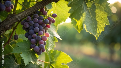 Sunlit Grapevine Close-up C...