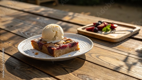 Sunny Plum Crumble with Van...