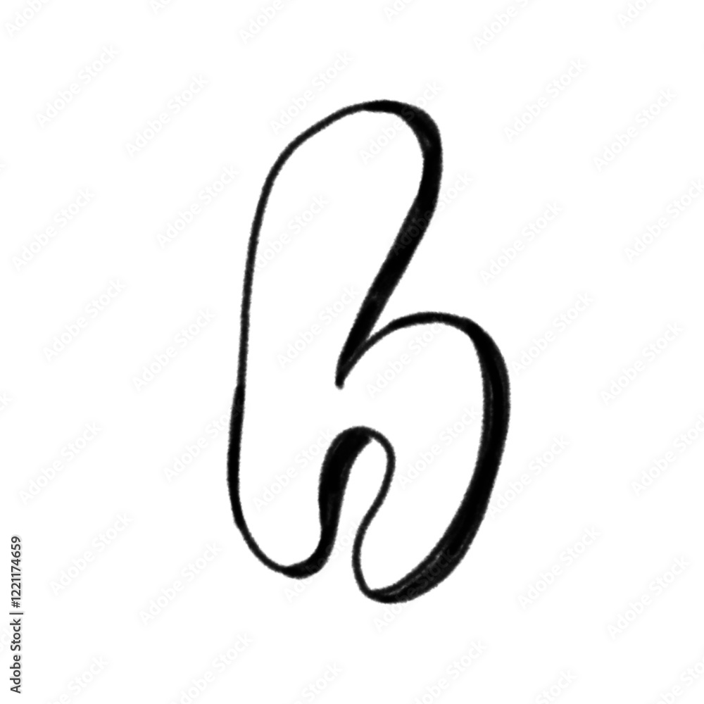 Obraz premium A creative black and white graphic of a stylized lowercase 'h'. Ideal for art, design, and typography projects. Perfect for educational, artistic, or decorative purposes.
