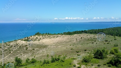 Bubbles float across the sky at Sleeping Bear Dunes National Lakeshore photo