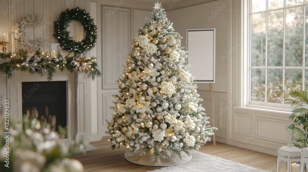 Elegant Christmas Tree in Luxurious Living Room Elegant Christmas Tree in Luxurious Living Room