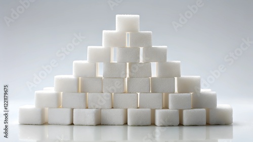 Sugar Cubes Pyramid Sweetness, Consumption, Health, Diet, and Excess