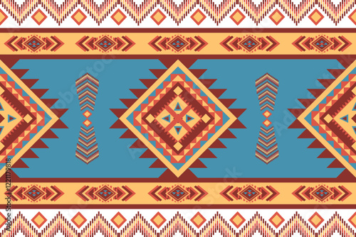 Geometric moroccan design pattern, Vintage color tones.