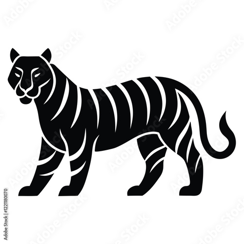 Vector Illustration of a Stylized Tiger Silhouette