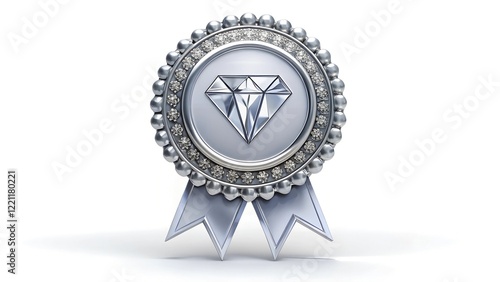 Silver Diamond Award Medallion Excellence, Achievement, Premium Quality