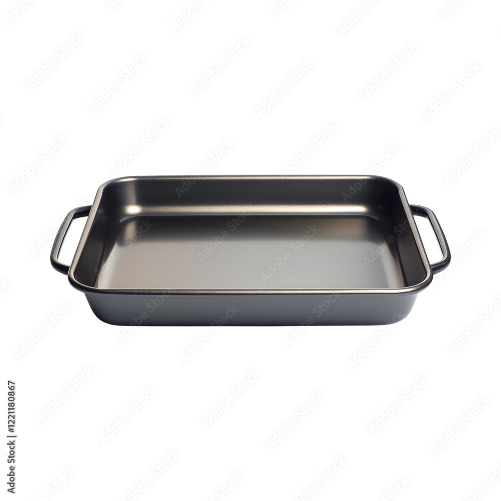 Sleek Non-Stick Rectangular Baking Pan with Handle Isolated on Transparent Background Sleek Non-Stick Rectangular Baking Pan with Handle Isolated on Transparent Background