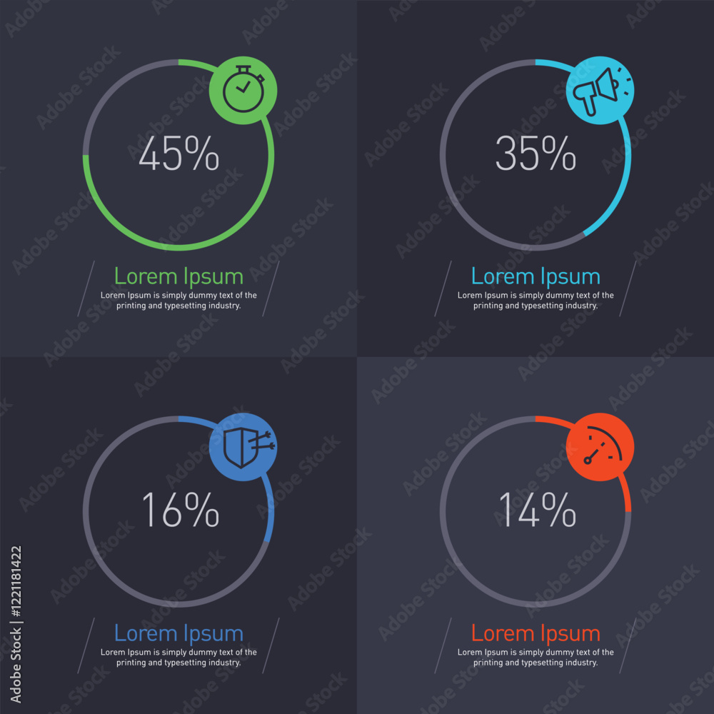 Fototapeta premium Infographic Template, Business Icons Design
