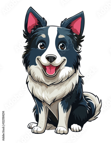 border collie dog vector