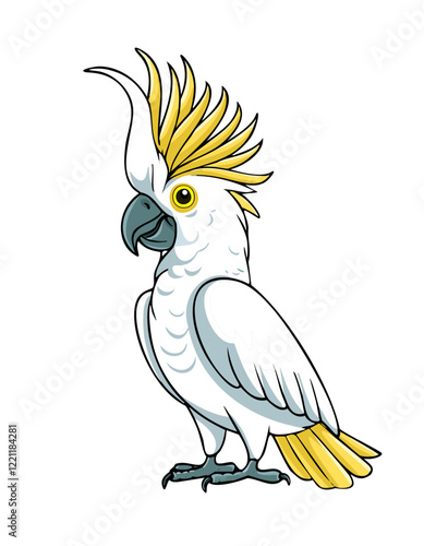 cockatoo cartoon illustration vector
