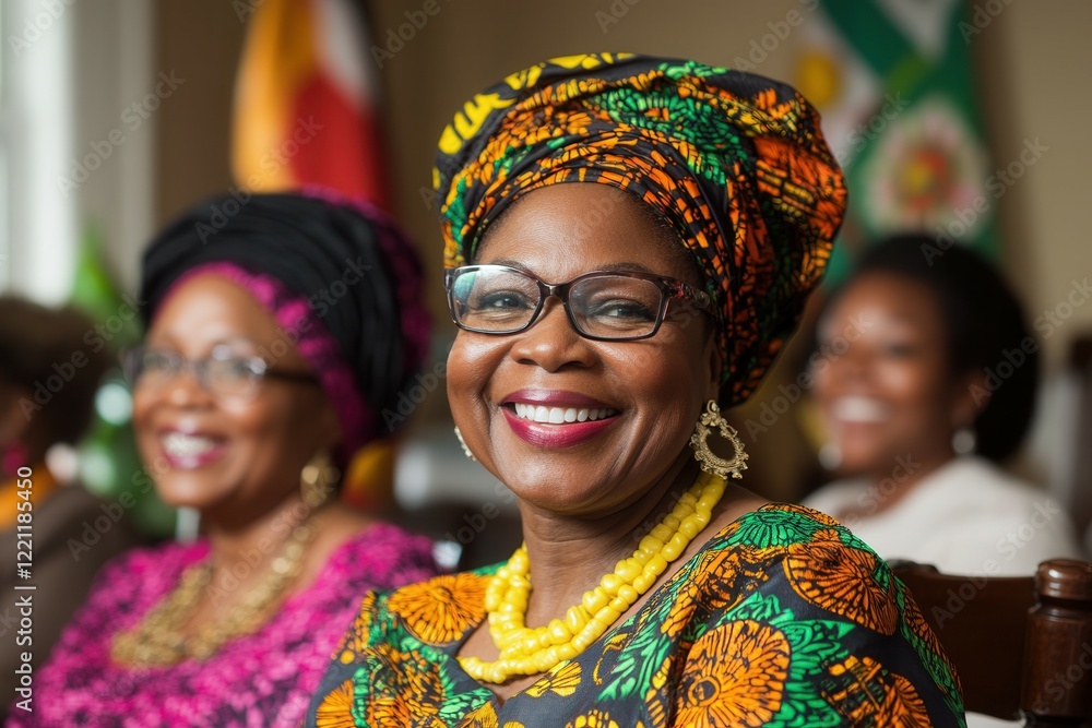 Fototapeta premium Multigenerational family celebrating black heritage with joyful gathering. Black History Month