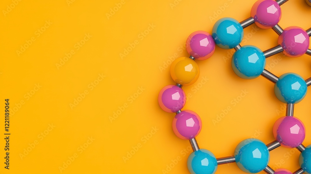 Abstract Molecular Structure With Vibrant Spheres And Rods Abstract Molecular Structure With Vibrant Spheres And Rods