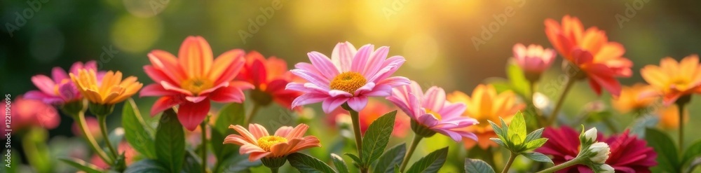 Garden flower bouquet in warm light, garden, arrangement, warm light Garden flower bouquet in warm light, garden, arrangement, warm light
