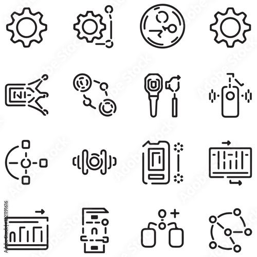 Simple Set of Setup and Settings Related Vector Line Icons. Contains such Icons as Installation Wizard, Download, Restore Options and more. Editable Stroke