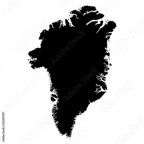 Greenland map silhouette vector illustration