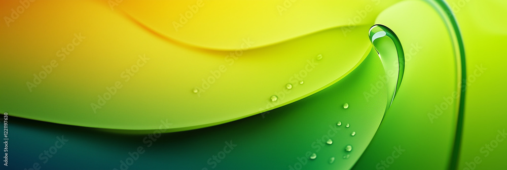 Green And Yellow Gradient With Water Droplets Green And Yellow Gradient With Water Droplets