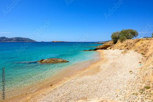 Obraz na płótnie Ano Koufonisi beach with azure sea water. Small Cyclades, Greece w salonie