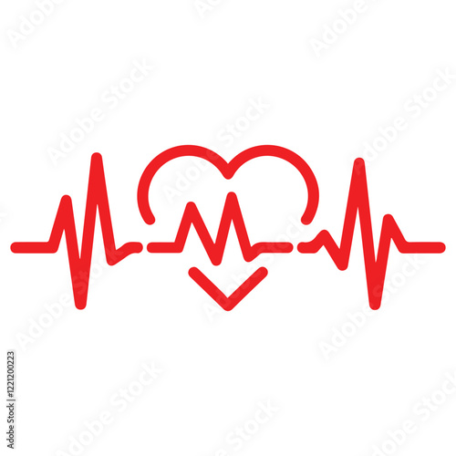 heartbeat line icon collection with a heart symbol, cardiology, medical pulse