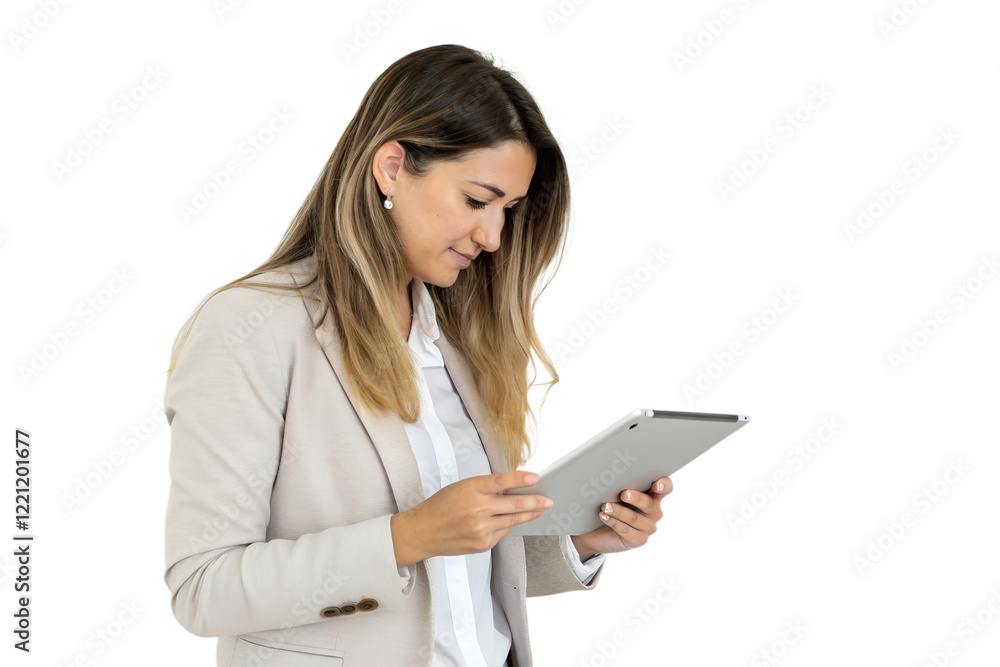 Young businesswoman working on a tablet
Young businesswoman working on a tablet