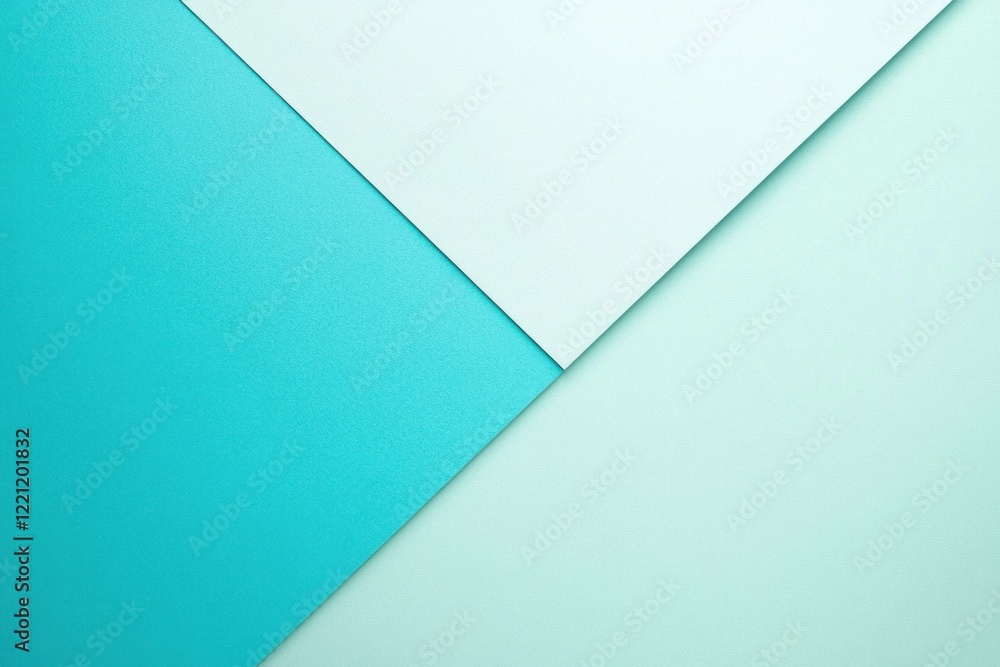 Abstract geometric background with teal, white, and mint green paper. Abstract geometric background with teal, white, and mint green paper.