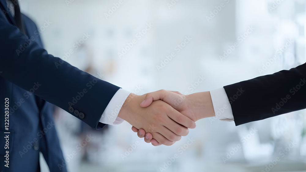 A professional handshake between business partners in a sleek modern office. A professional handshake between business partners in a sleek modern office.