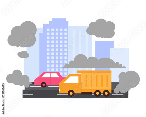 car pollution with smoke